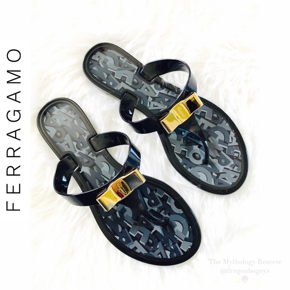 Salvatore Ferragamo Shoes - Ferragamo Farelia Jelly Flat Bow Sandals